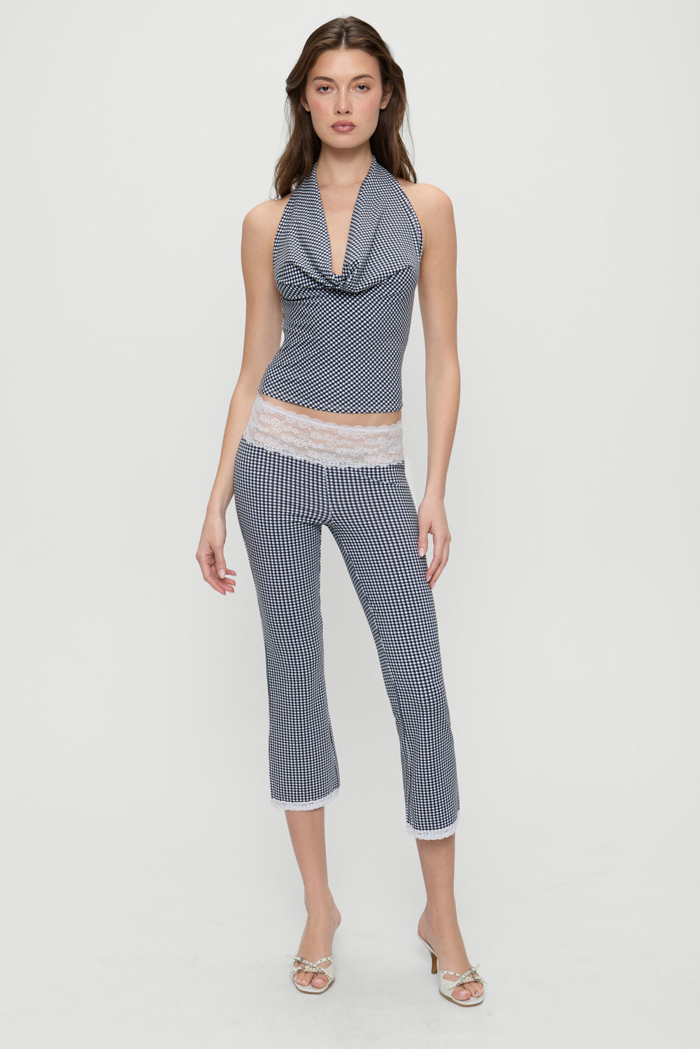 Jay Gingham Halter Top - Midnight Wishes | Frankies Bikinis