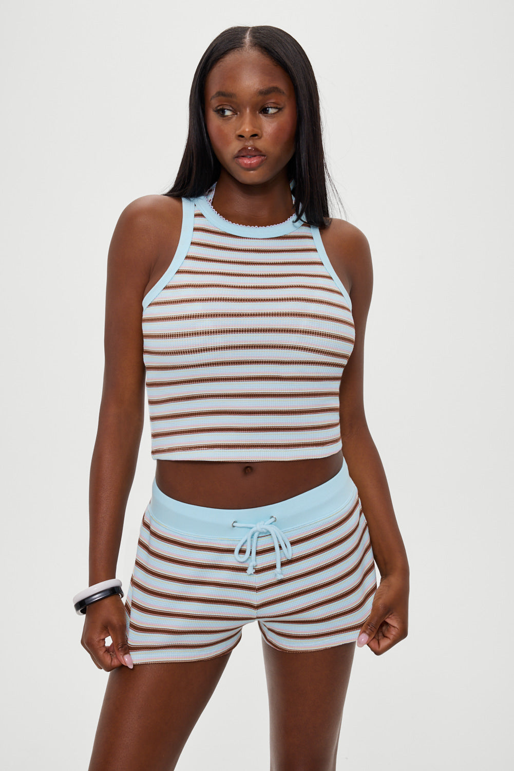 Noah Striped Mini Shorts - Verona Stripe | Frankies Bikinis