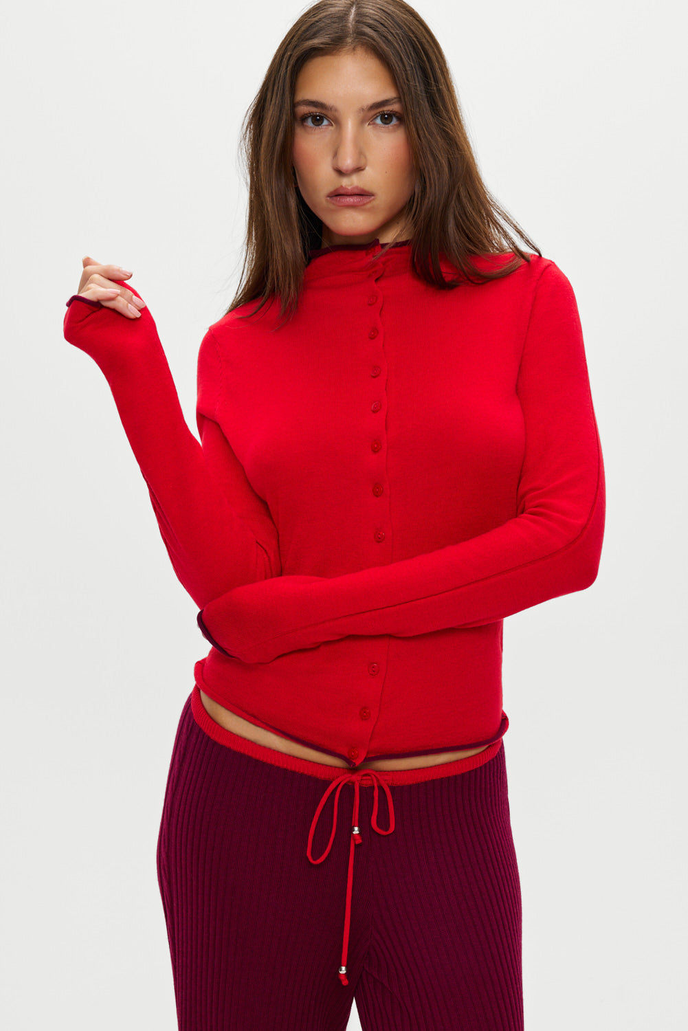 Leo Knit Button Up Cardigan - Ember | Frankies Bikinis