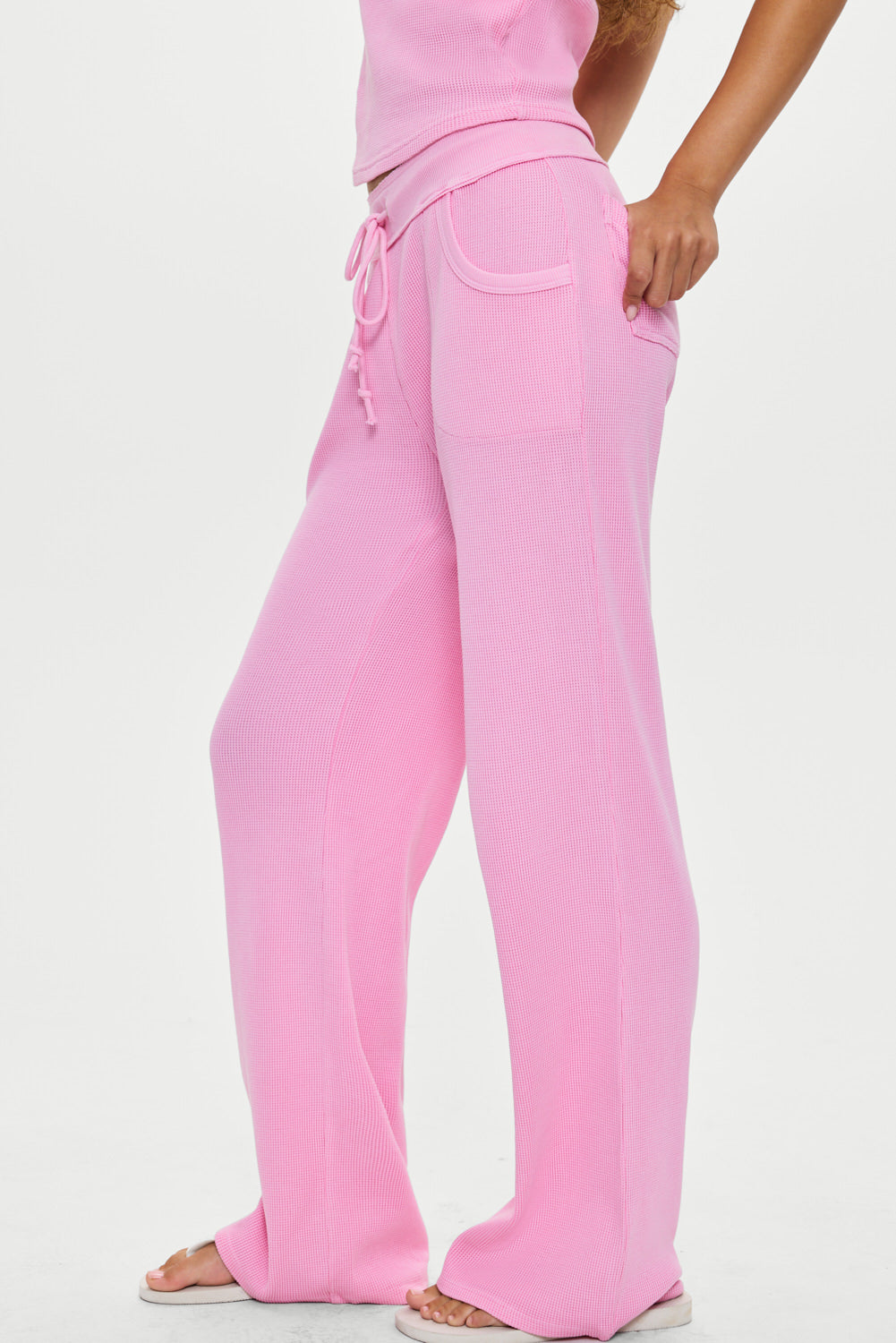 Emma Thermal Low Rise Pants - Blush | Frankies Bikinis