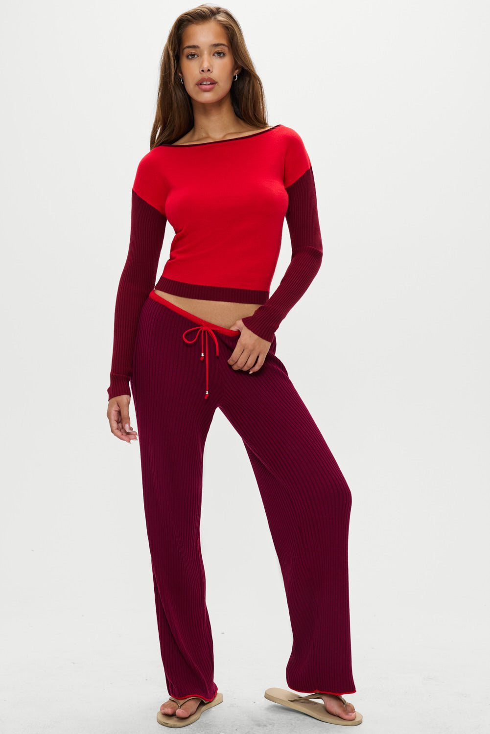 Lochlin Knit Pants - Pomegranate | Frankies Bikinis