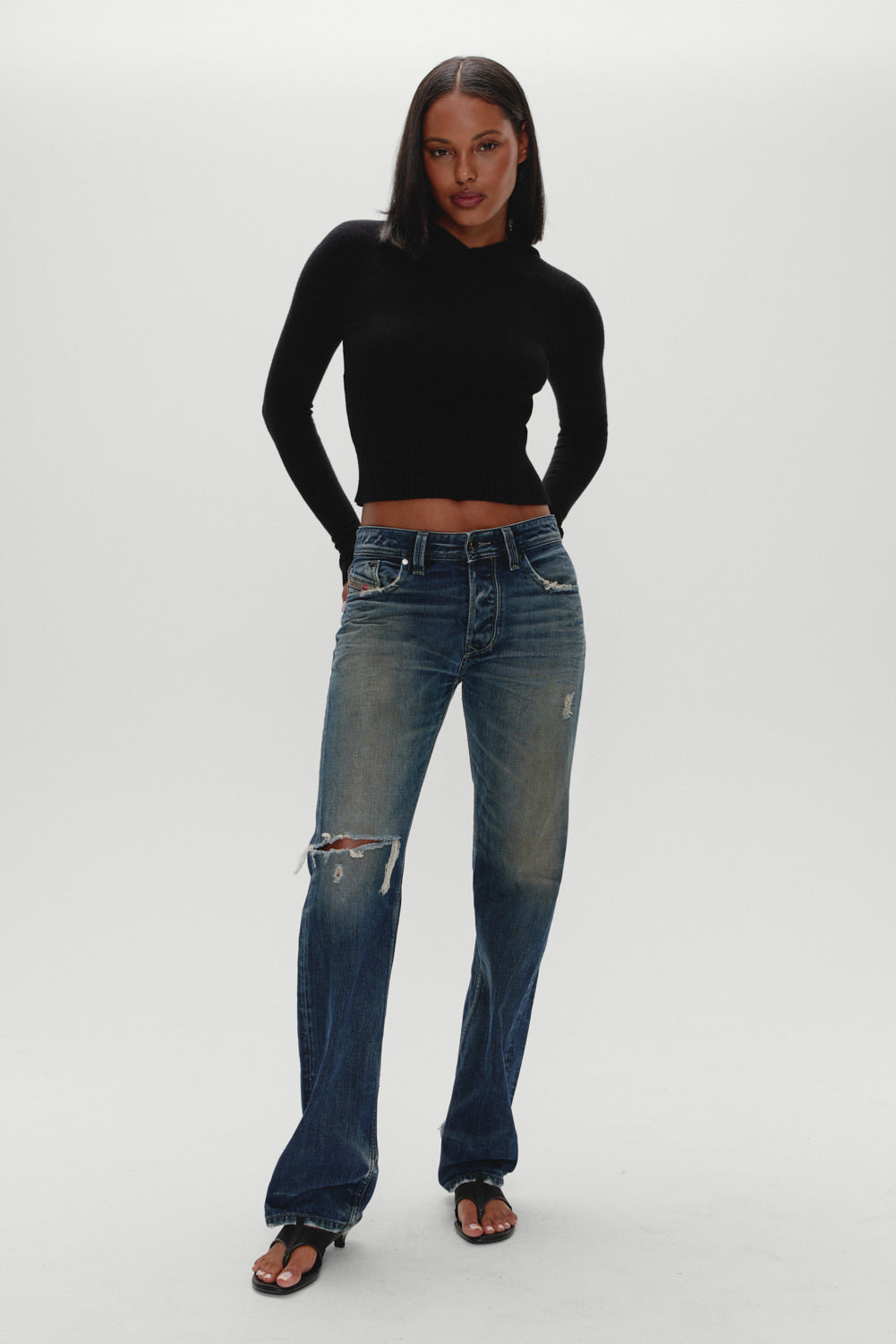 Hazel Knit Hoodie - Black | Frankies Bikinis