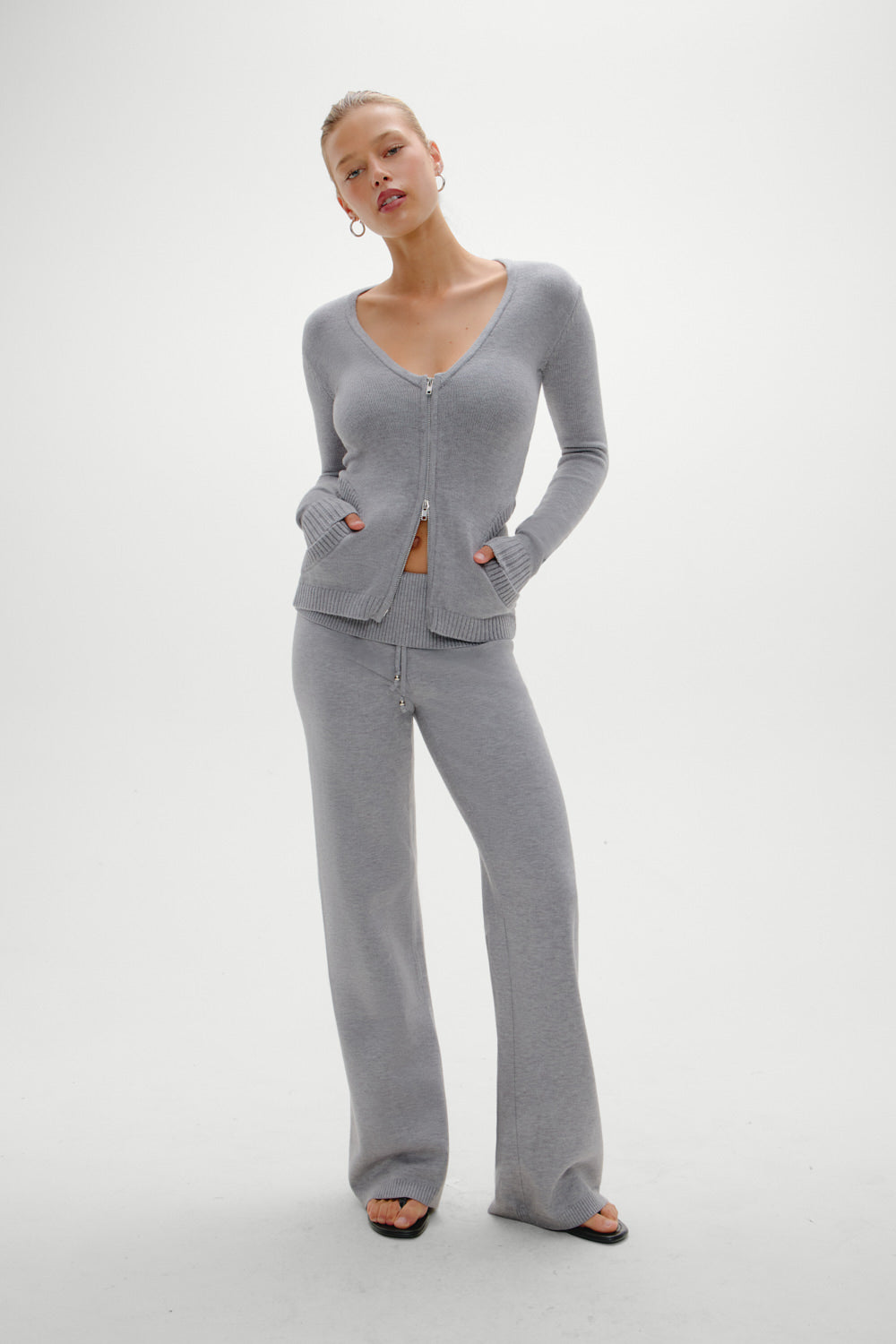 Dawson Knit Fold Over Pants - Cloud Cover | Frankies Bikinis