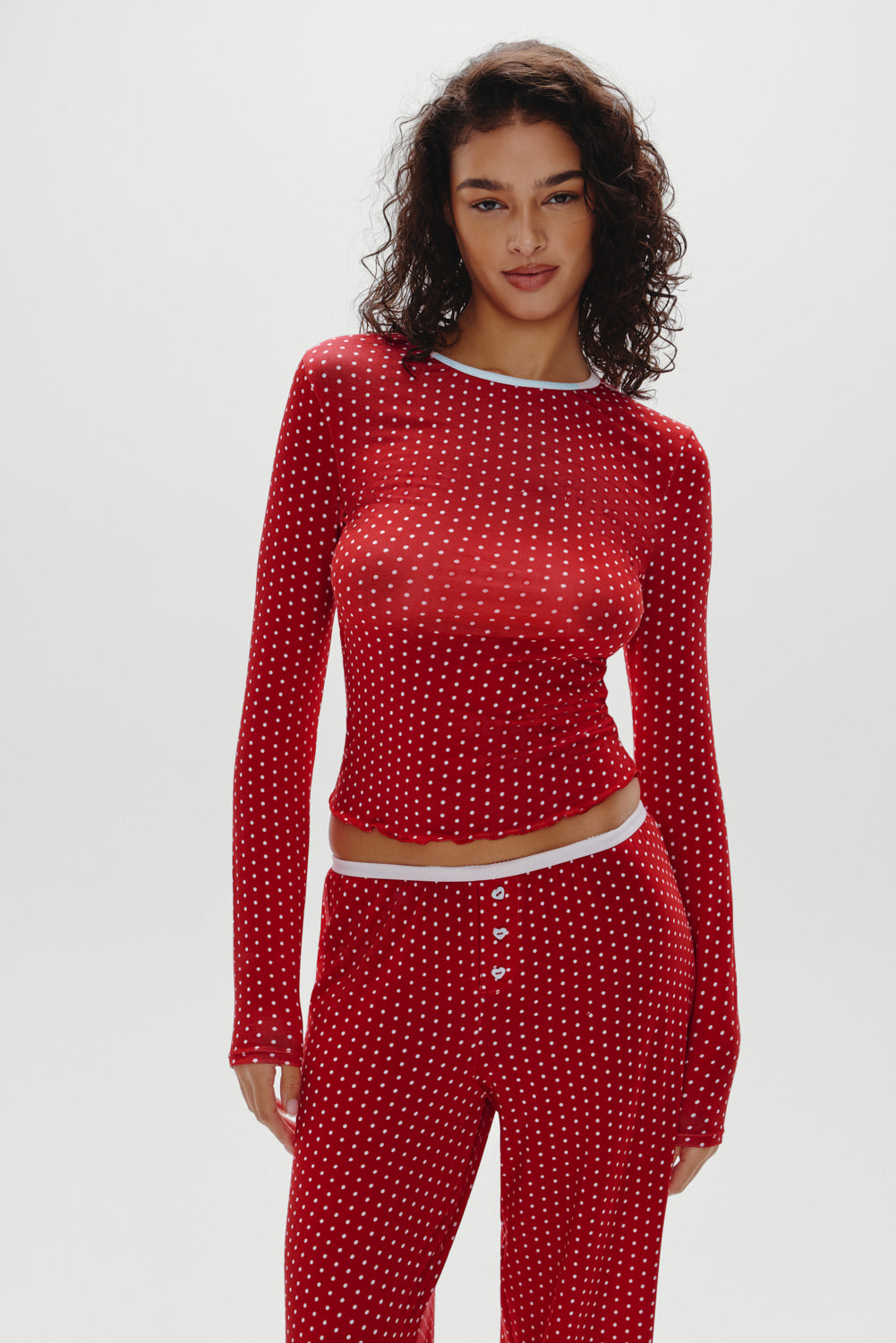 Joy Long Sleeve Sleep Shirt - Holiday Dot | Frankies Bikinis