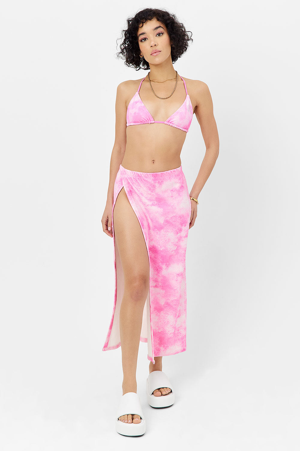 Stacey Terry Maxi Skirt - Distorted Pink Dye | Frankies Bikinis