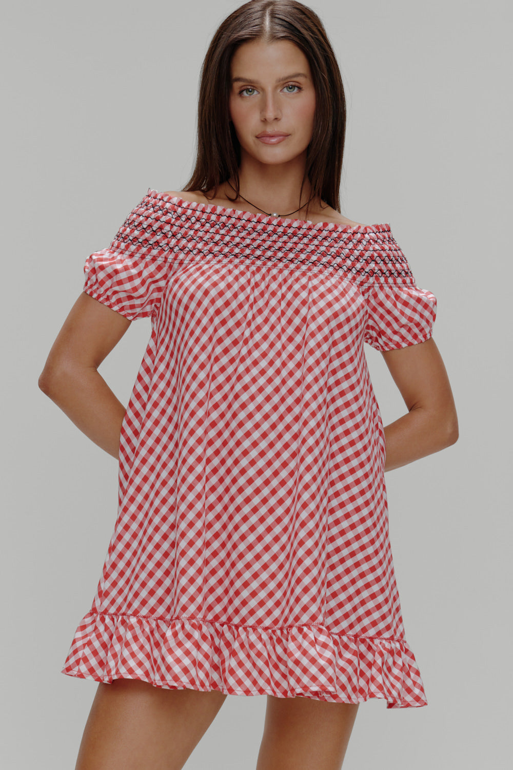 Ruby Gingham Babydoll Dress - Cherry Picnic | Frankies Bikinis
