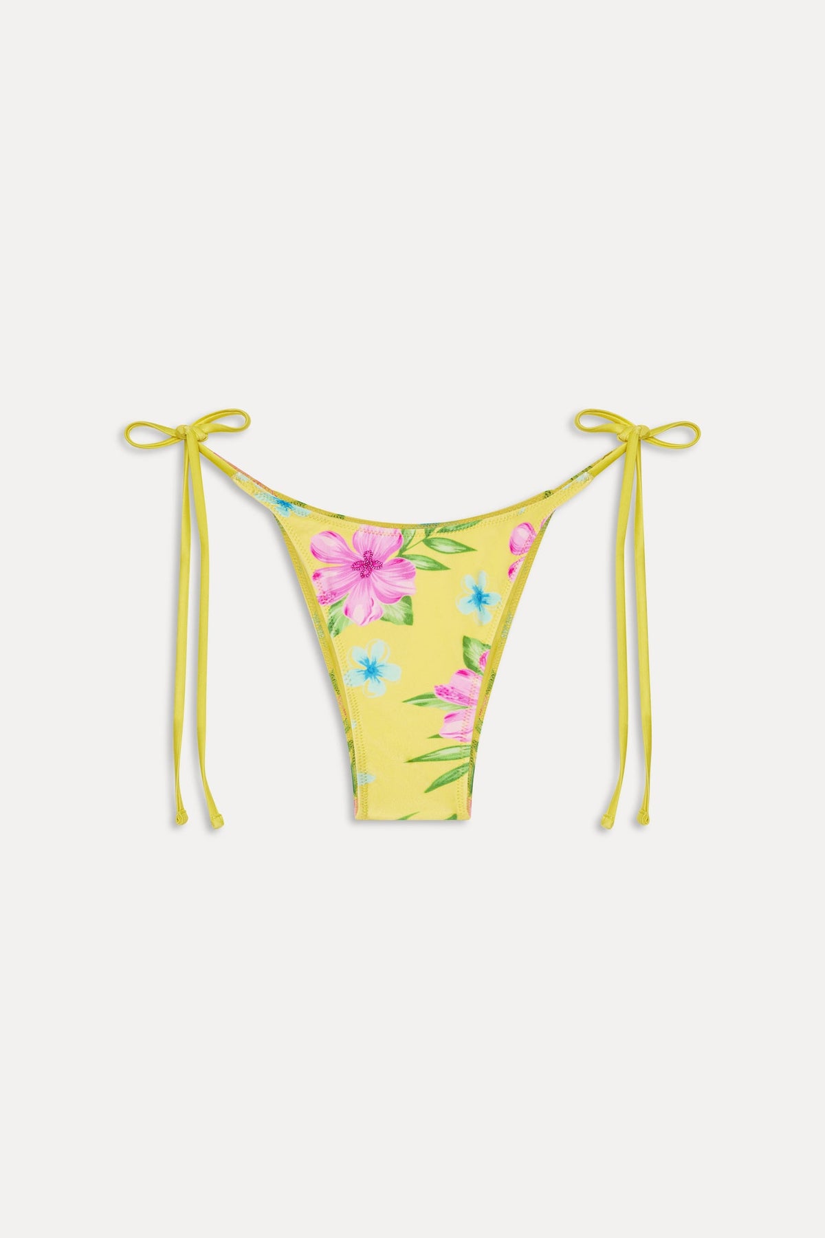 Soleil Satin Beaded Bikini Bottom - Hibiscus Lemonade | Frankies Bikinis