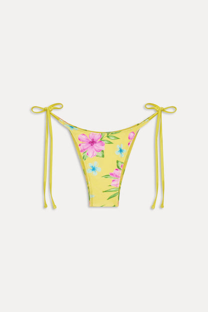 Soleil Satin Beaded Bikini Bottom - Hibiscus Lemonade | Frankies Bikinis