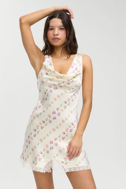 Chloe Silk Mini Dress - Chateau Floral | Frankies Bikinis