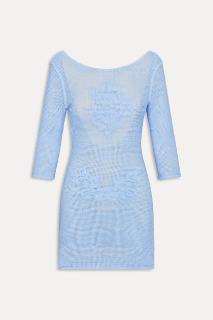 Le Jardin Crochet Mini Dress - Blue Jay | Frankies Bikinis