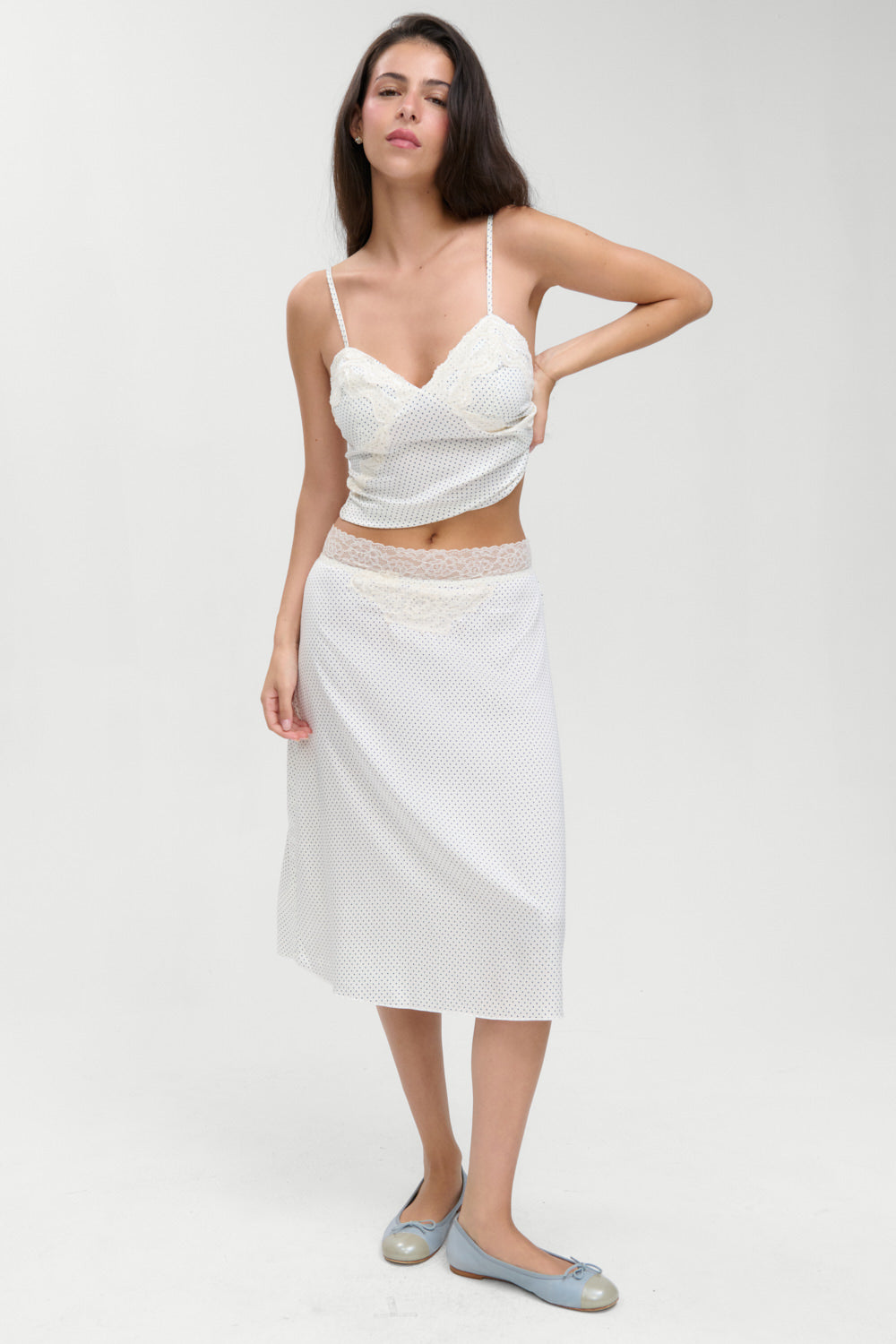 Laura Silk Midi Skirt - French Pearl | Frankies Bikinis