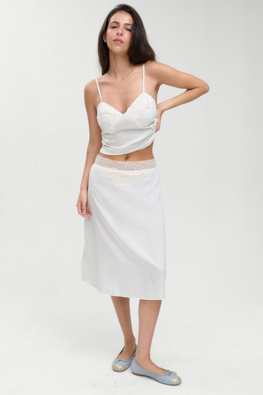 Laura Silk Midi Skirt - French Pearl | Frankies Bikinis