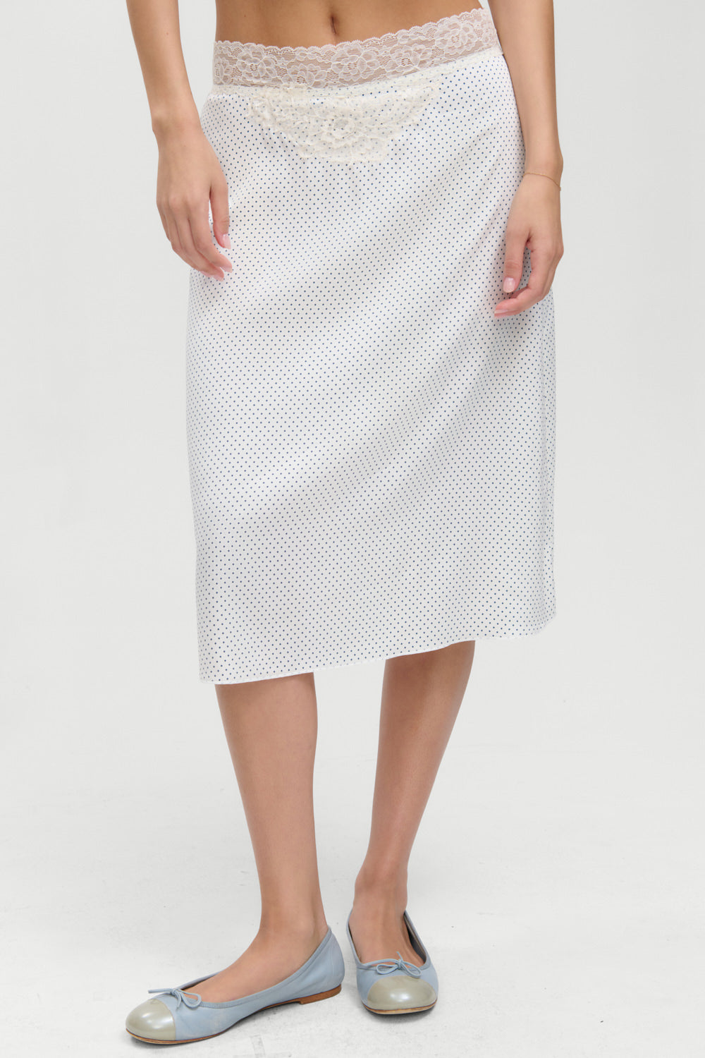 Laura Silk Midi Skirt - French Pearl | Frankies Bikinis