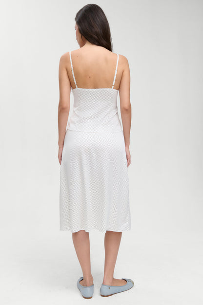 Laura Silk Midi Skirt - French Pearl | Frankies Bikinis