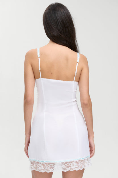 Summer Sonnet Satin Mini Dress - Optic White | Frankies Bikinis