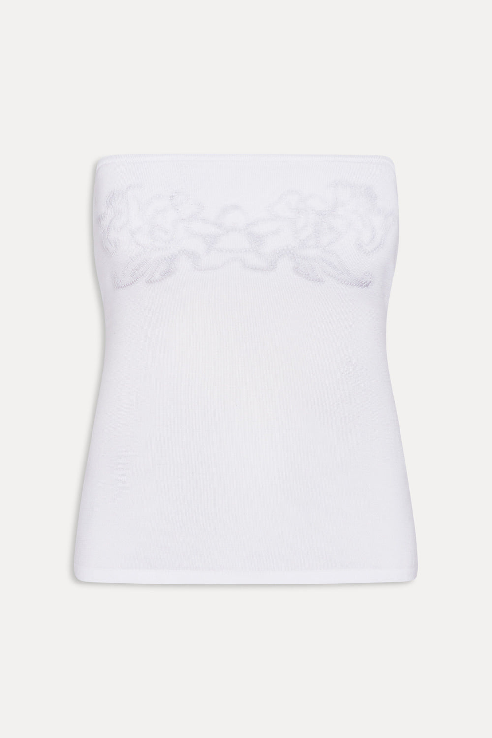 Margot Knit Tube Top - White Hibiscus | Frankies Bikinis