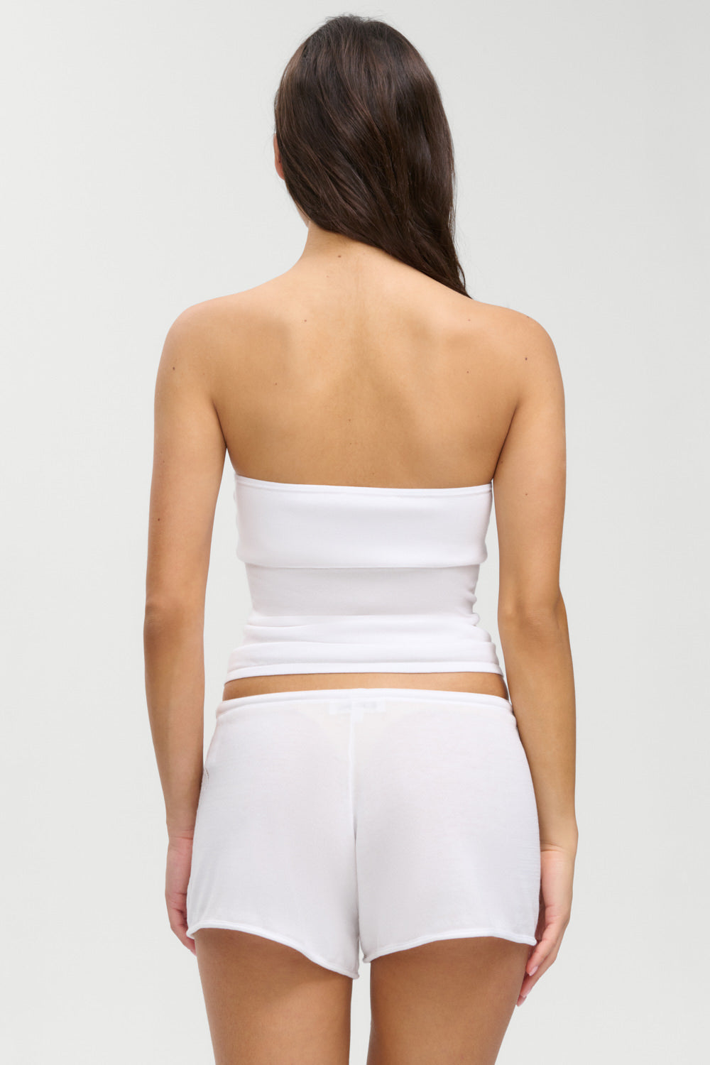 Margot Knit Tube Top - White Hibiscus | Frankies Bikinis