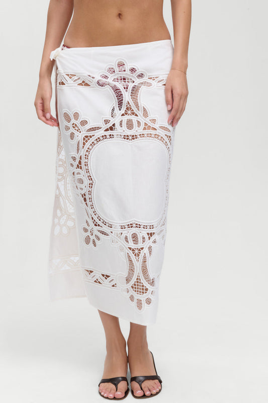 Monaco Cotton Sarong - Optic White | Frankies Bikinis