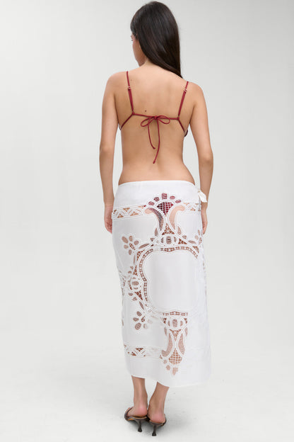 Monaco Cotton Sarong - Optic White | Frankies Bikinis