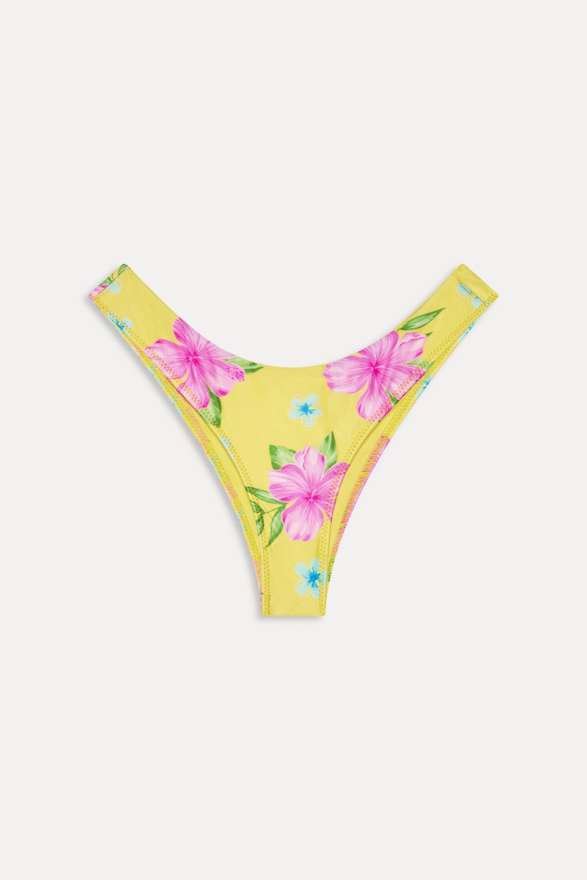 Katarina Satin Cheeky Bikini Bottom - Hibiscus Lemonade | Frankies Bikinis