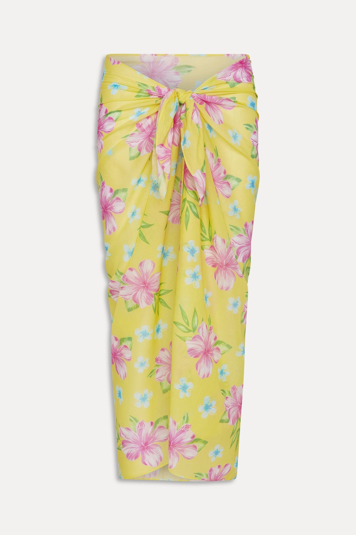 Alessia Floral Cotton Sarong - Hibiscus Lemonade | Frankies Bikinis