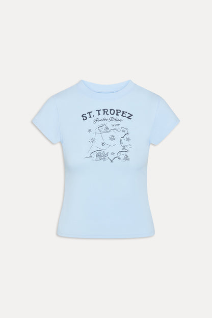 Eva Cotton Tee - French Riviera | Frankies Bikinis