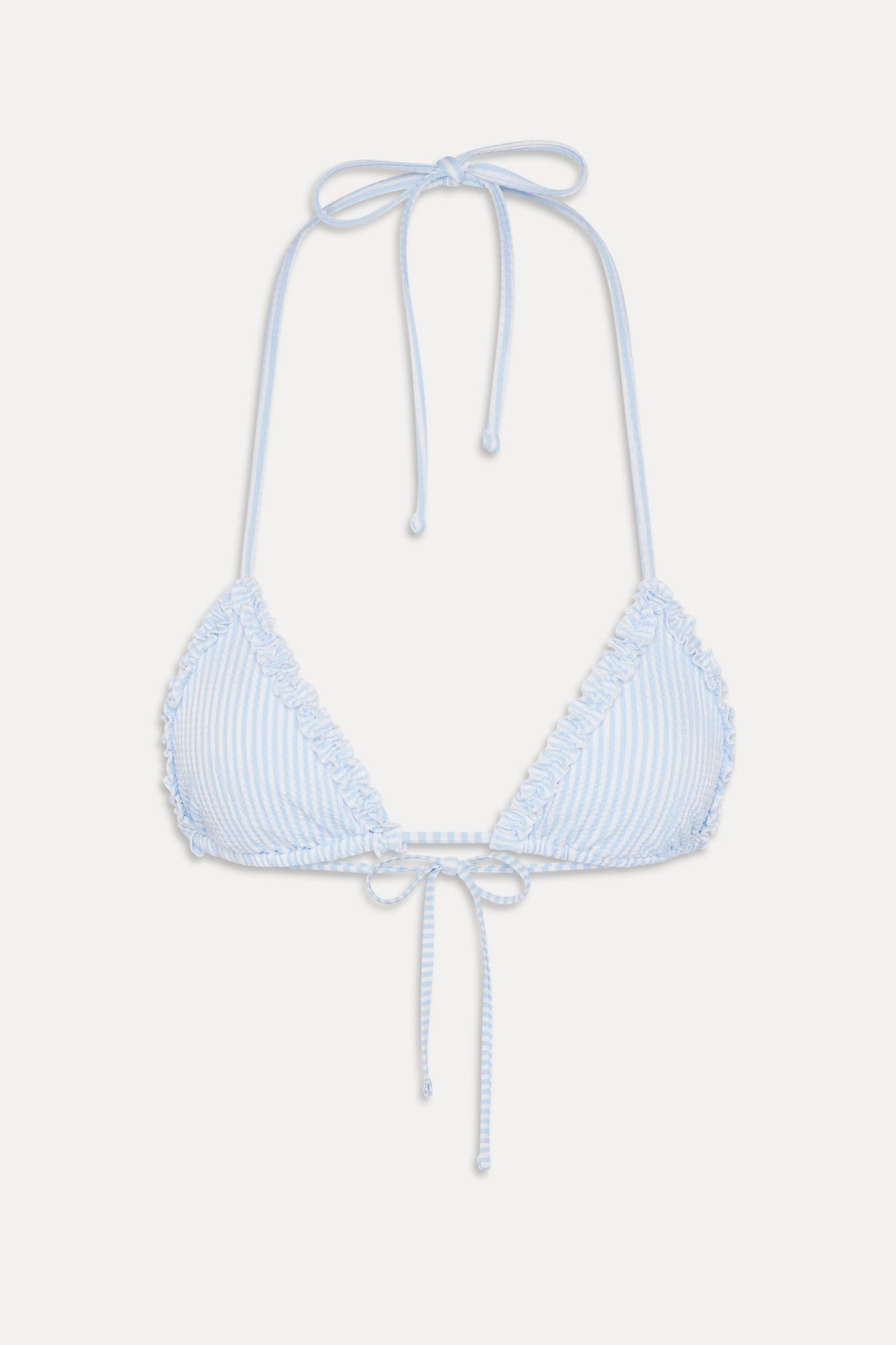 Nick Ruffle Triangle Bikini Top - Saltwater Stripe | Frankies Bikinis