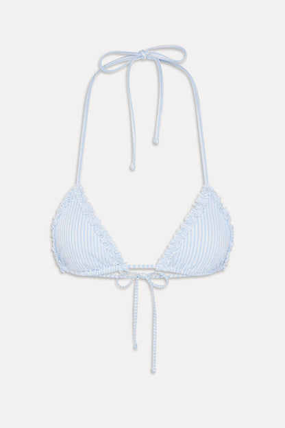 Nick Ruffle Triangle Bikini Top - Saltwater Stripe | Frankies Bikinis
