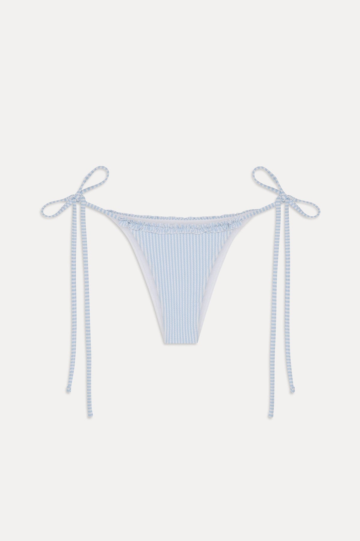 Mackenzie Ruffle String Bikini Bottom - Saltwater Stripe | Frankies Bikinis