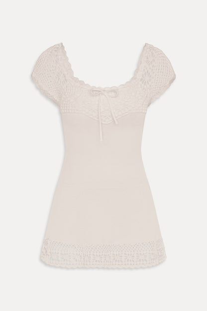 Lover Crochet Knit Mini Dress - White | Frankies Bikinis