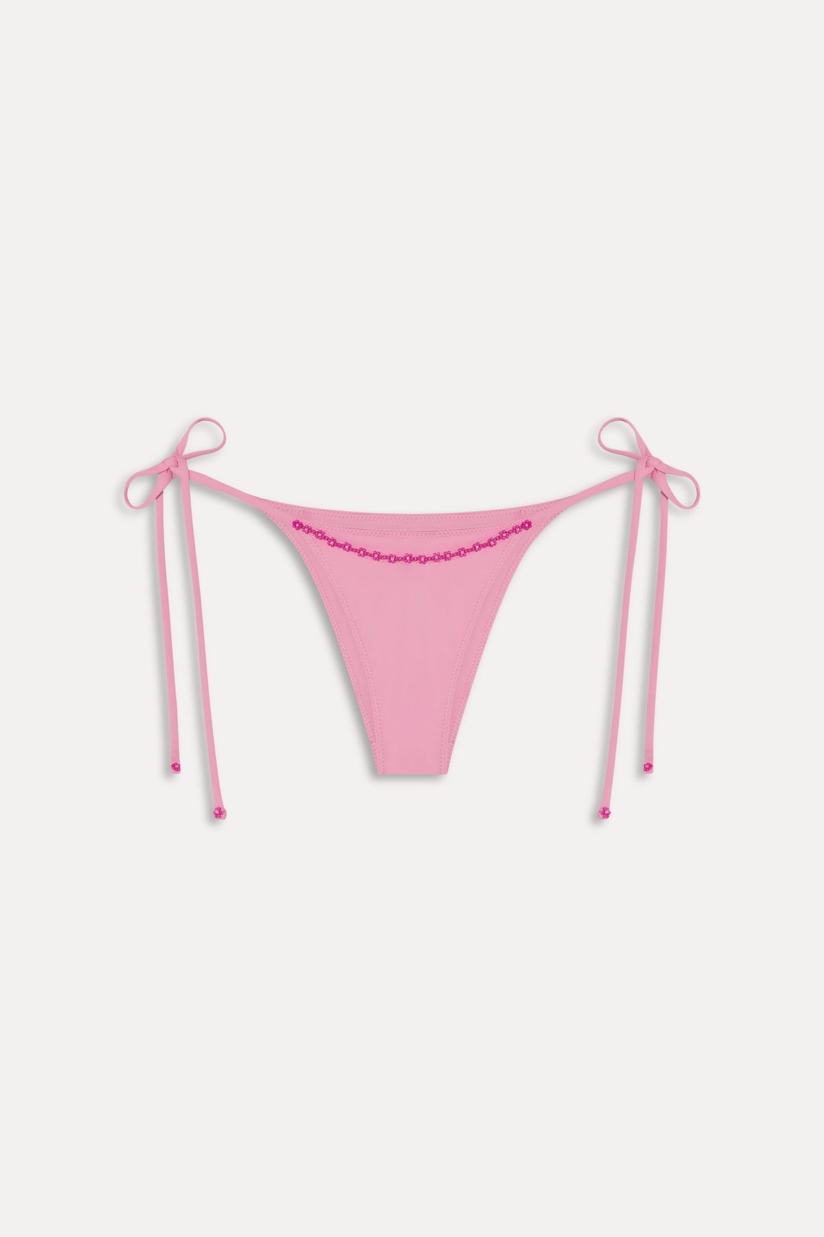 Mackenzie Cheeky Beaded Bikini Bottom - Pastel Pink | Frankies Bikinis