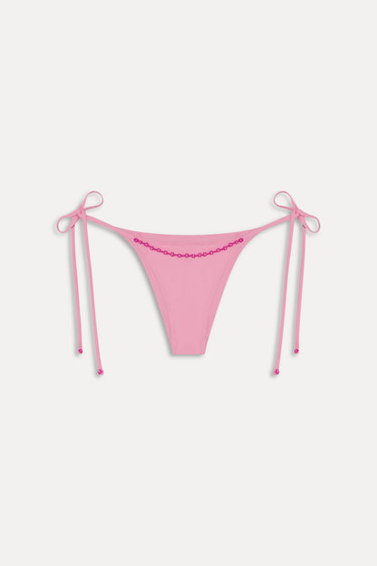 Mackenzie Cheeky Beaded Bikini Bottom - Pastel Pink | Frankies Bikinis