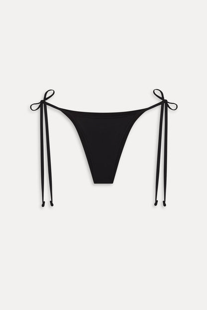 Mackenzie Cheeky String Bikini Bottom - Black | Frankies Bikinis