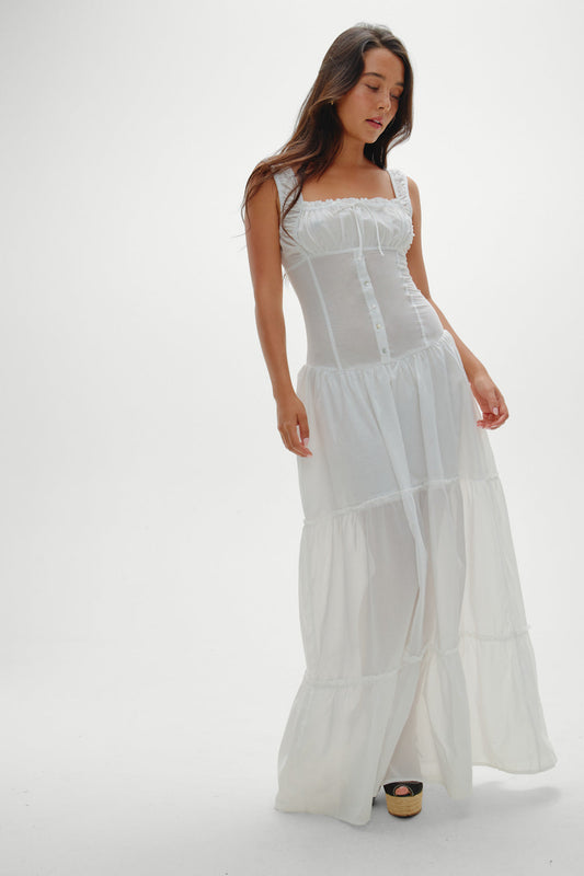 Christabelle Ruffle Maxi Dress - Sunrose | Frankies Bikinis