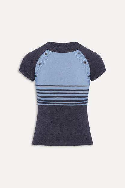 Shore Knit Shirt - Stone Stripe | Frankies Bikinis