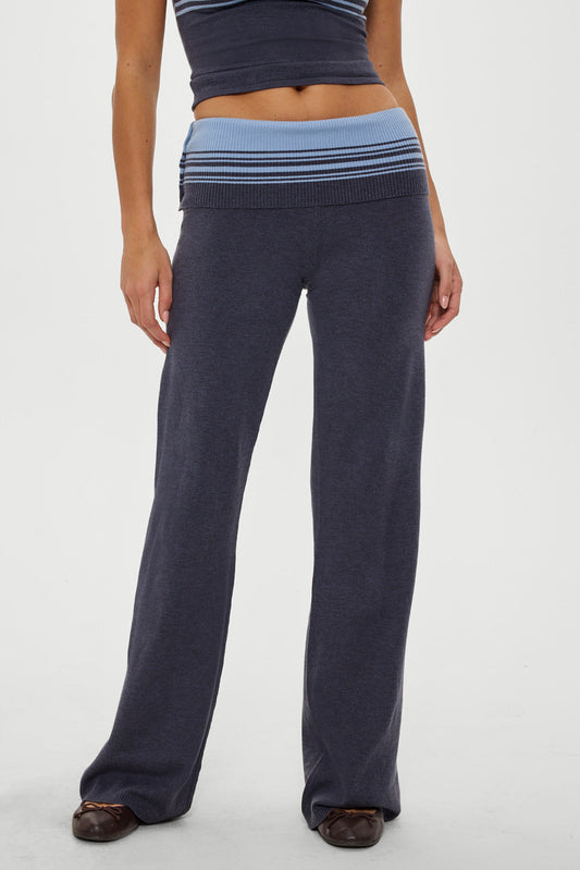Shore Low Rise Knit Pants - Stone Stripe | Frankies Bikinis