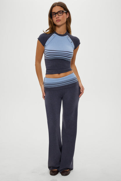 Shore Low Rise Knit Pants - Stone Stripe | Frankies Bikinis