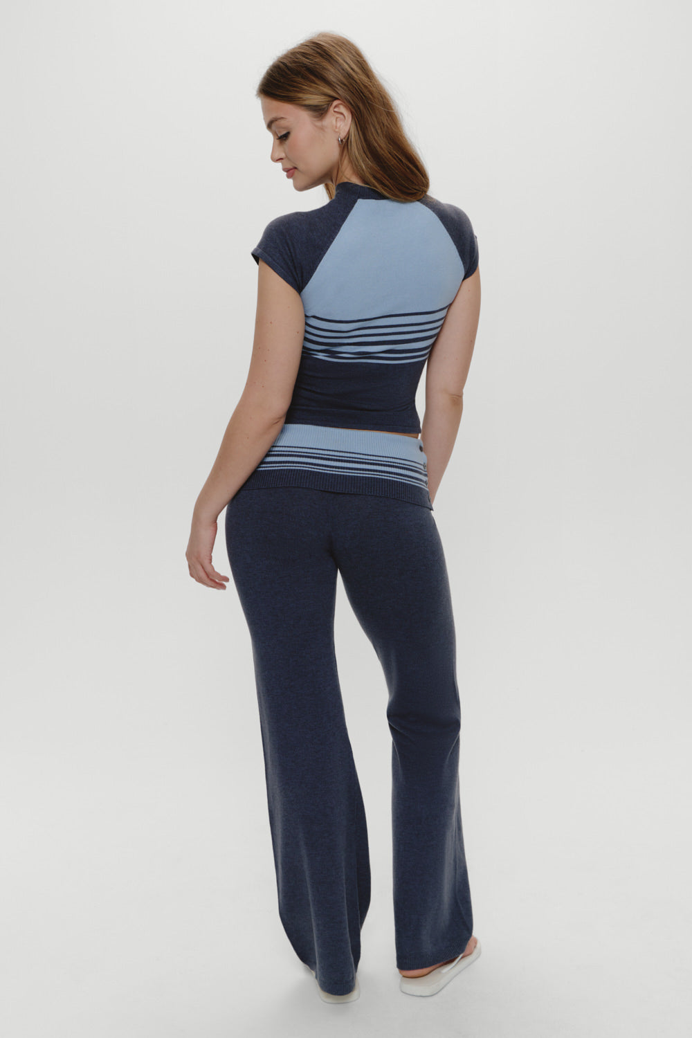 Shore Low Rise Knit Pants - Stone Stripe | Frankies Bikinis