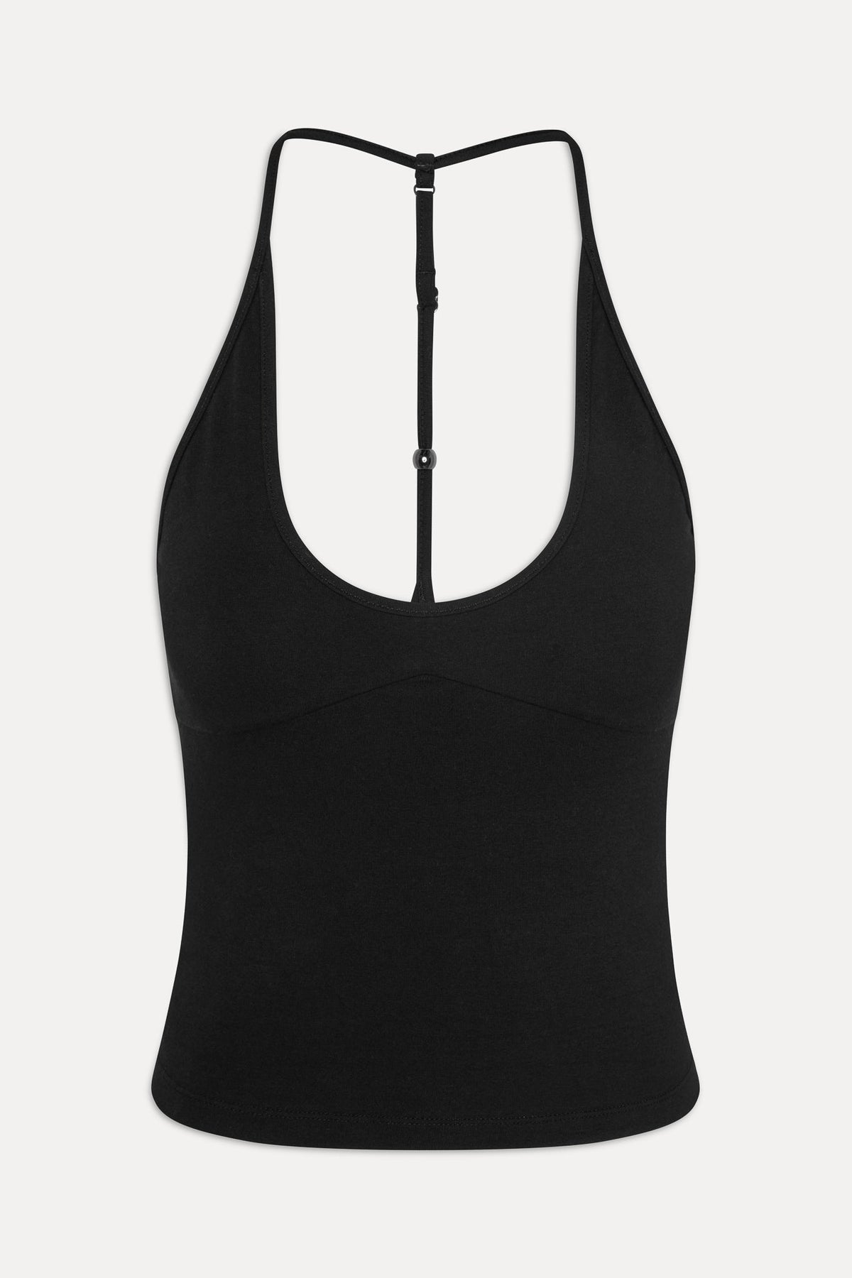 x JENNIE Chantal Cotton Halter Top - Black | Frankies Bikinis
