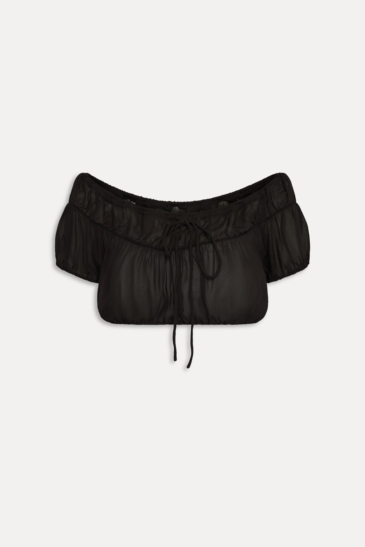 Paulina Cropped Blouse - Black | Frankies Bikinis