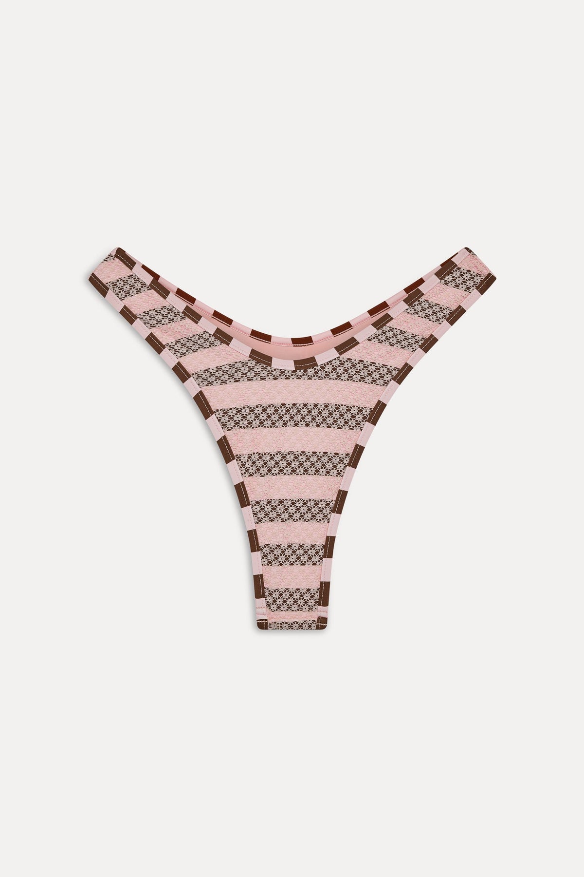 Full Moon Striped Bikini Bottom - Strawberry Chocolate | Frankies Bikinis