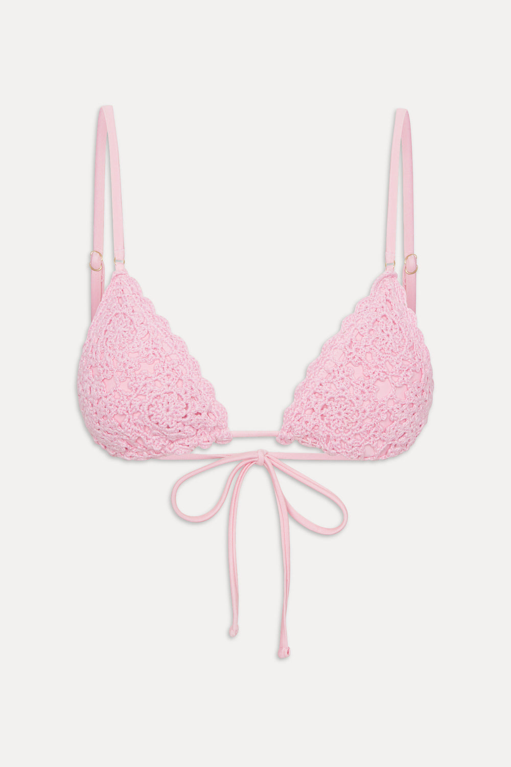 Elena Crochet Shine Bikini Top - Blush | Frankies Bikinis