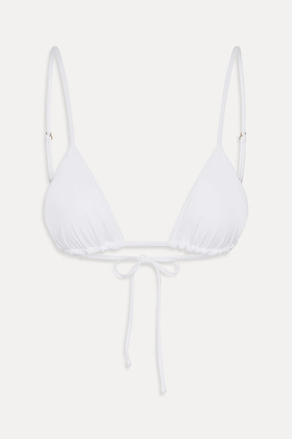 Elena Micro Triangle Bikini Top - Optic White | Frankies Bikinis