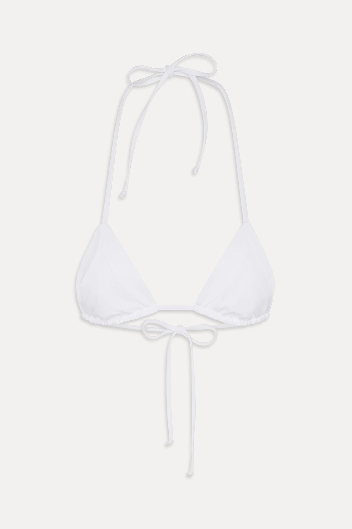 Sky Triangle Halter Bikini Top - Optic White | Frankies Bikinis