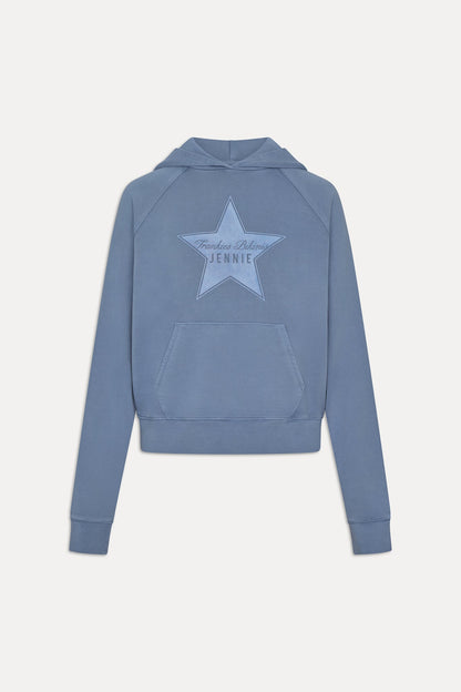 x JENNIE Jane Cropped Terry Hoodie - Jennie Blue | Frankies Bikinis