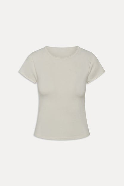 Baylee Knit Tee - Soft Vanilla | Frankies Bikinis