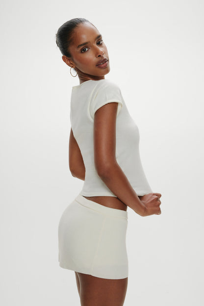 Baylee Knit Tee - Soft Vanilla | Frankies Bikinis
