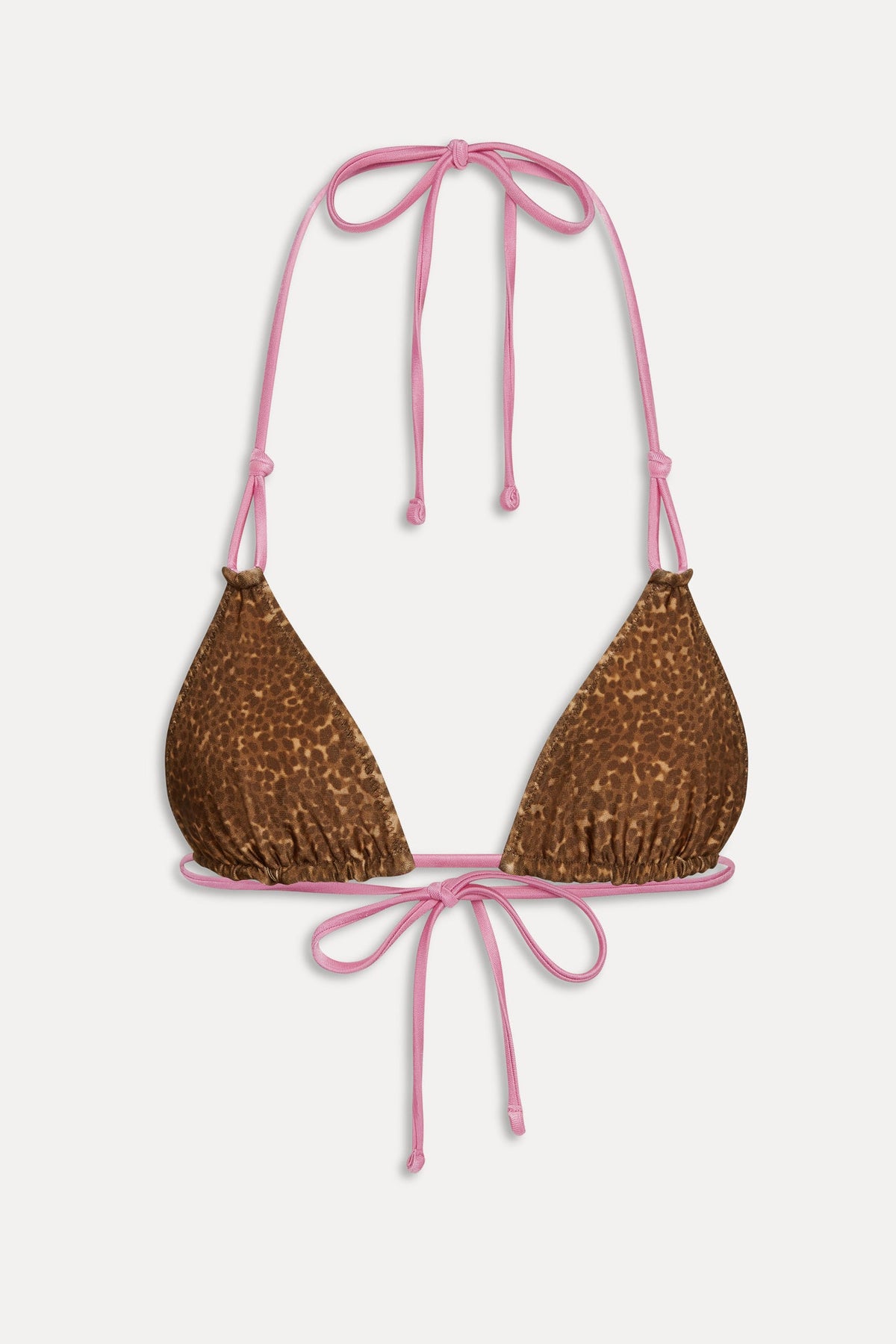 Ari Reversible Satin Bikini Top - Vintage Cheetah | Frankies Bikinis