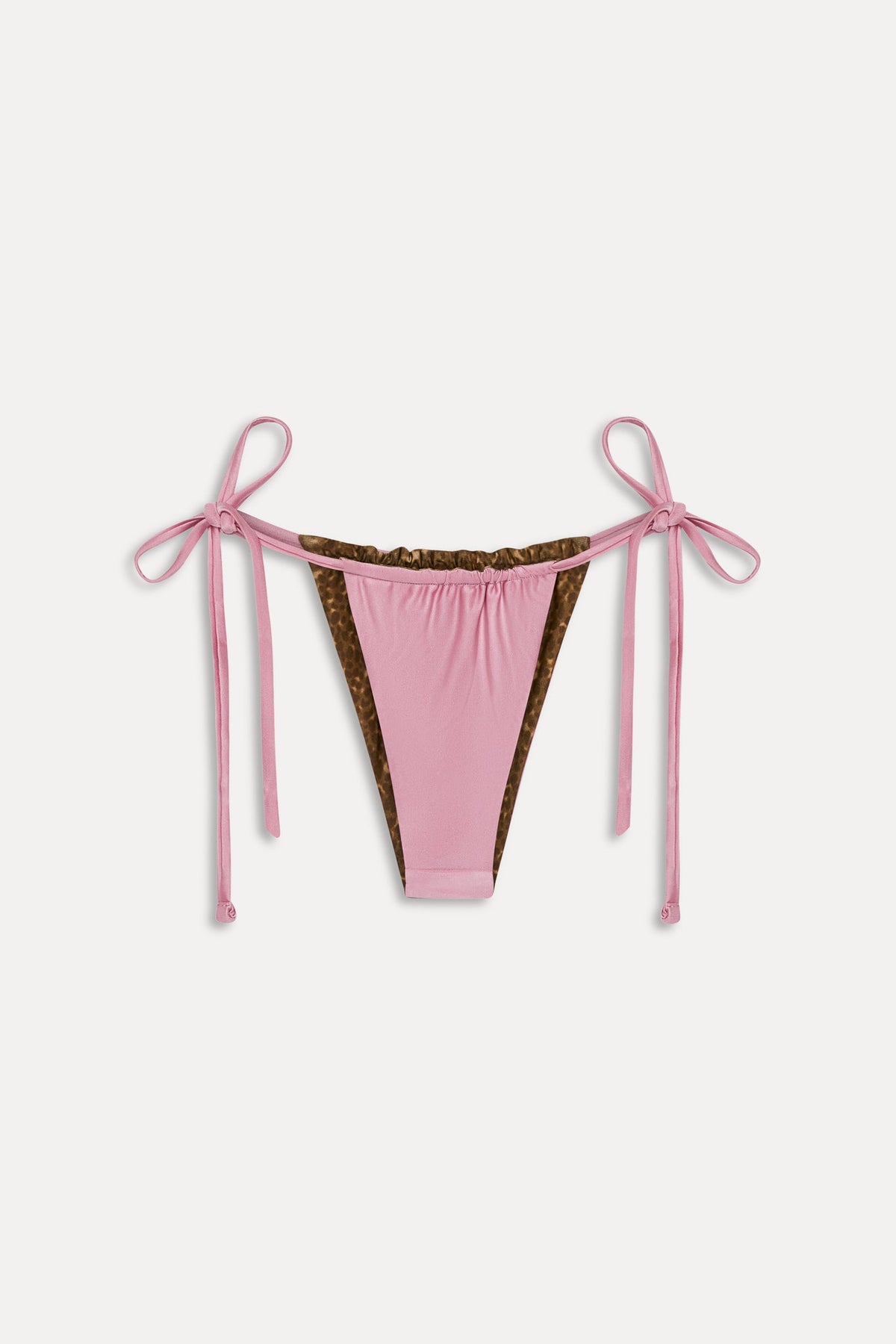 Tia Reversible Satin Bikini Bottom - Vintage Cheetah | Frankies Bikinis