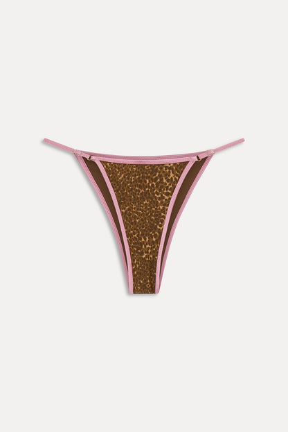Luna Satin Bikini Bottom - Vintage Cheetah | Frankies Bikinis